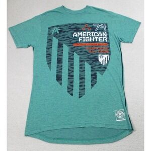 American Fighter Shirt Mens Large Green Graphic 74 Worldwide Training Tee